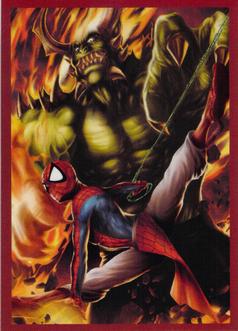 2023 Panini Marvel Spider-Man Welcome to the Spider-Verse Sticker Collection #62 Green Goblin / Pavitr Prabhakar Front