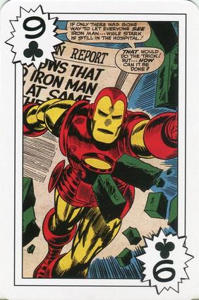 2012 Universal Studios Marvel Comics Playing Cards #9♣ Iron Man Front