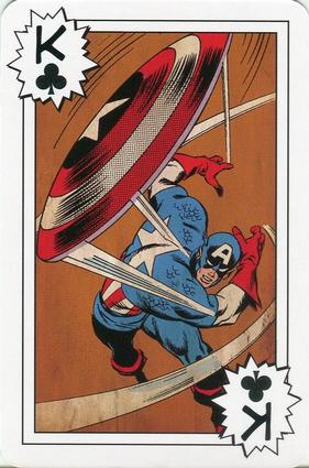 2012 Universal Studios Marvel Comics Playing Cards #K♣ Captain America Front