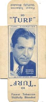 1947 Turf Film Stars - Uncut Singles #1 Warner Baxter Front