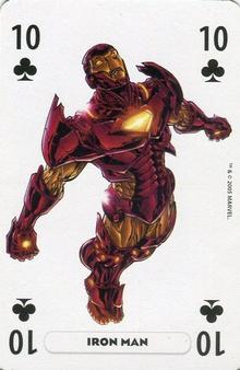 2005 Panini Marvel Heroes Playing Cards Red Backs #10♣ Iron Man Front