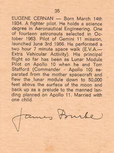1969 Commodex Operation Moon #35 Eugene Cernan Back
