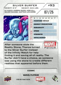 2023 Upper Deck Marvel Platinum - Cosmic #93 Silver Surfer Back