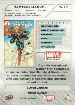 2023 Upper Deck Marvel Platinum - Cover Variant #WI15 Captain Marvel Back