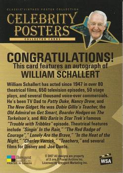 2007 Breygent Classic Movie Posters - Autographs #WSA William Schallert Back