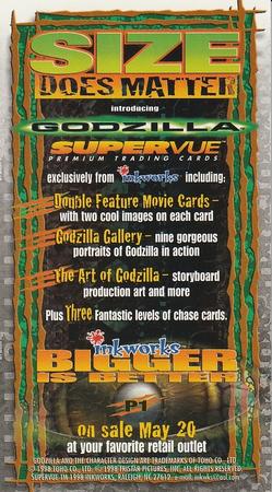 1998 Inkworks Godzilla Supervue - Promos #P1 Godzilla Back