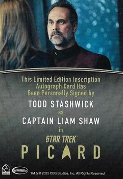 2024 Rittenhouse Star Trek: Picard Seasons 2 & 3 - Autographs Inscription #NNO Todd Stashwick Back