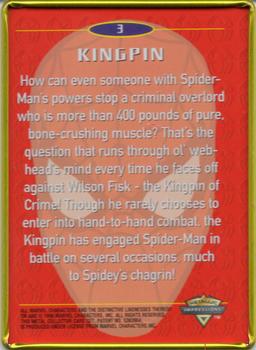 1996 Metallic Impressions Spider-Man Embossed Metal #3 Kingpin Back