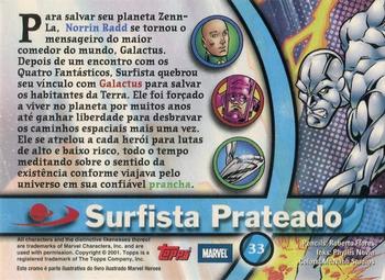 2001 Topps Marvel Heroes (Brazil) #33 Surfista Prateado Back