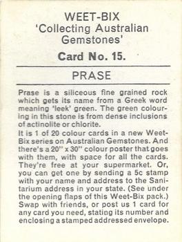 1970 Weet-Bix Collecting Australian Gemstones #15 Prase Back
