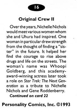 1992 Personality Comics Original Crew II #16 Nichelle Nichols Back