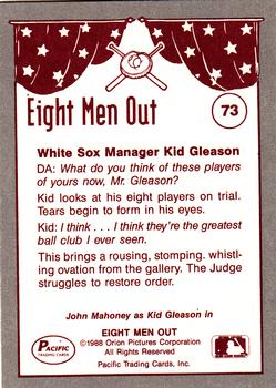 1988 Pacific Eight Men Out #73 Kid Gleason Takes The Stand Back