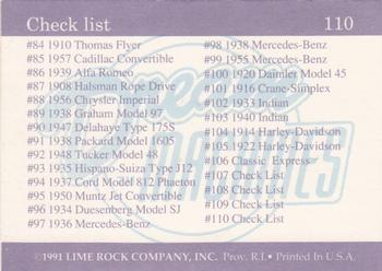 1991-92 Lime Rock Dream Machines #110 Classic! Back