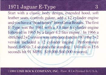 1991-92 Lime Rock Dream Machines #3 1971 Jaguar E-Type Back