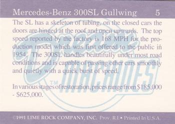 1991-92 Lime Rock Dream Machines #5 Mercedes-Benz 300SL Gullwing Back