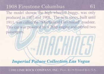 1991-92 Lime Rock Dream Machines #61 1908 Firestone Columbus Back