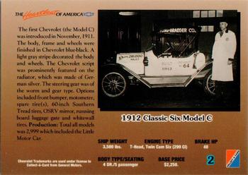 1992 Collect-A-Card Chevy #2 '12 Classic Six Model C Back