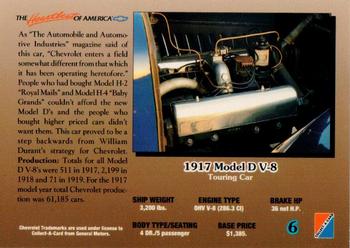 1992 Collect-A-Card Chevy #6 '17 Model D V-8 Touring Car Back
