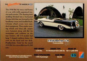 1992 Collect-A-Card Chevy #48 '56 Bel Air V-8 Convertible Back