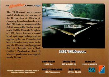 1992 Collect-A-Card Chevy #92 '57 El Morocco Back