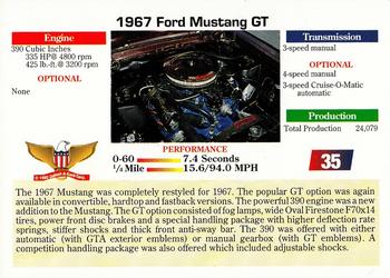 1992 Collect-A-Card Muscle Cars #35 1967 Ford Mustang GT Back