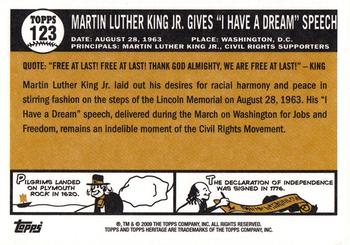 2009 Topps American Heritage #123 Martin Luther King Jr. Gives I Have a Dream Speech Back