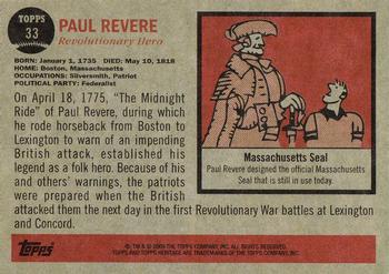 2009 Topps American Heritage #33 Paul Revere Back