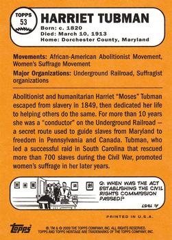 2009 Topps American Heritage #53 Harriet Tubman Back