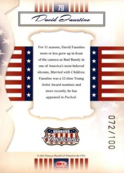 2007 Donruss Americana - Gold Proofs Retail #79 David Faustino Back