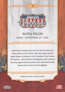 2009 Donruss Americana - Platinum Proofs #7 Sofia Milos Back