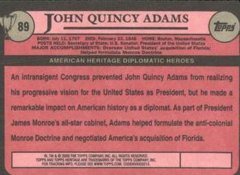 2009 Topps American Heritage Heroes #89 John Quincy Adams Back