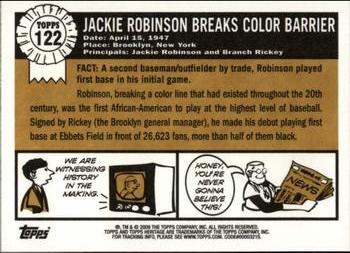 2009 Topps American Heritage Heroes #122 Jackie Robinson Breaks Color Barrier Back