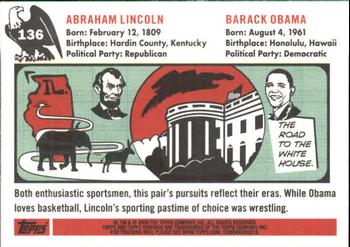 2009 Topps American Heritage Heroes #136 Abraham Lincoln / Barack Obama Back