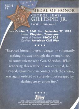 2009 Topps American Heritage Heroes - Presidential Medal of Honor #MOH-18 George Lewis Gillespie, Jr. Back
