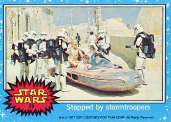 1977 Topps Star Wars #29 Stopped by stormtroopers Front