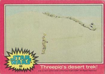 1977 Topps Star Wars #69 Threepio's desert trek! Front
