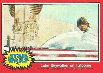 1977 Topps Star Wars #74 Luke Skywalker on Tatooine Front