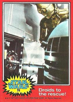 1977 Topps Star Wars #78 Droids to the rescue! Front