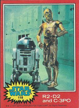 1977 Topps Star Wars #118 R2-D2 and C-3PO Front