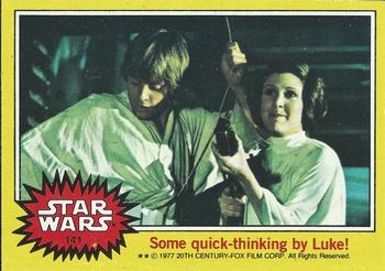 1977 Topps Star Wars #141 Some quick-thinking by Luke! Front