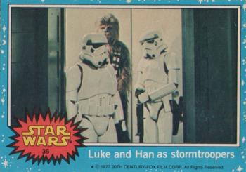 1977 Topps Star Wars #35 Luke and Han as stormtroopers Front