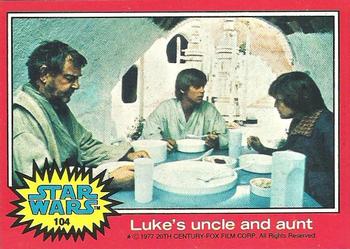 1977 Topps Star Wars #104 Luke's uncle and aunt Front