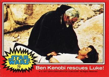 1977 Topps Star Wars #72 Ben Kenobi rescues Luke! Front