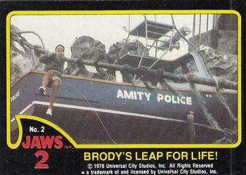 1978 Topps Jaws 2 #2 Brody's Leap for Life! Front