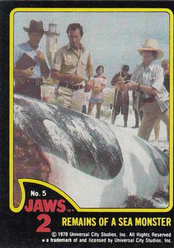 1978 Topps Jaws 2 #5 Remains of a Sea Monster Front
