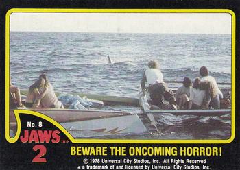 1978 Topps Jaws 2 #8 Beware the Oncoming Horror! Front
