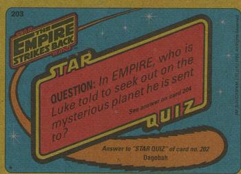 1980 Topps Star Wars: The Empire Strikes Back #203 Into the Carbon-Freezing Pit! Back