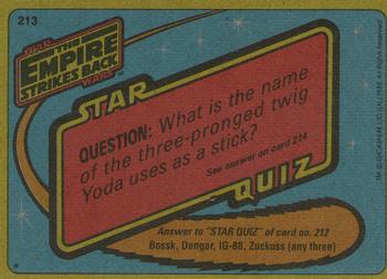 1980 Topps Star Wars: The Empire Strikes Back #213 Courage of Skywalker Back