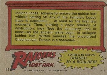 1981 Topps Raiders of the Lost Ark #11 The Collapsing Walls Back