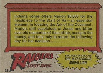 1981 Topps Raiders of the Lost Ark #23 An Affair To Remember Back